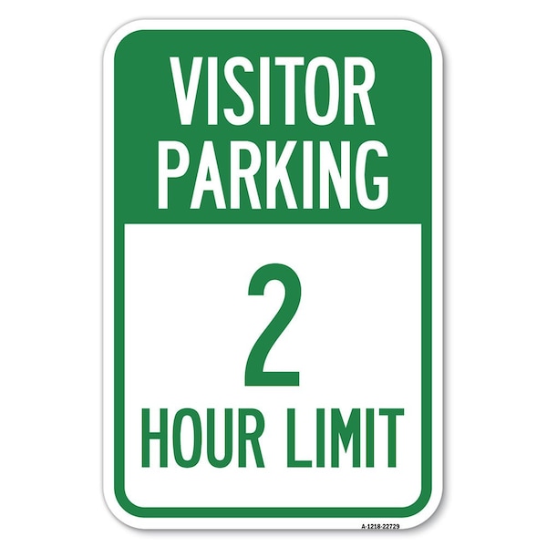 Visitor Parking Sign Visitor Parking 2 H Heavy-Gauge Aluminum Sign, 12" x 18", A-1218-22729